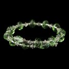 Silver Light Mint Green & Clear Swarovski Crystal Coil Adjustable Stretch Bracelet 9714