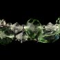 Silver Light Mint Green & Clear Swarovski Crystal Coil Adjustable Stretch Bracelet 9714