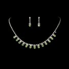 * Olive Green Accented Necklace & Earring Jewelry Set NE 358