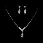Silver Clear Crystal Drop Jewelry Set NE 344