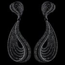Hematite Smoke Rhinestone Dangle Earrings 9893