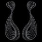 Hematite Smoke Rhinestone Dangle Earrings 9893
