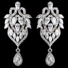 Rhodium Clear Marquise & Teardrop CZ Drop Earrings 92