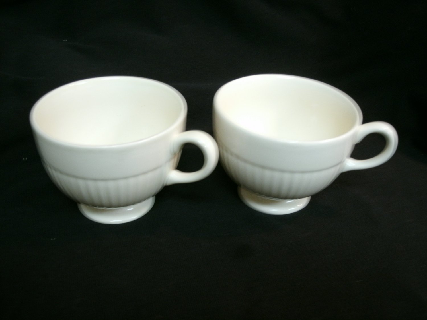 Wedgwood China Cups Edme Pattern Set of 2 Off White Color