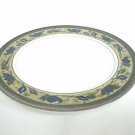 Mikasa Intaglio Arabella Dinner Plate Beige and Blue Stoneware 11 1/2 Inches Leaf Design