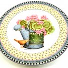 Salad Plate Debbie Mumm's Spring Bouquet Watering Can Design 8 1/4 inches Sakura 1999