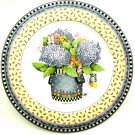 Debbie Mumm's Spring Bouquet Blue Hydrangea 8 1/4 Inches Salad Plate Sakura 1999