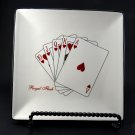 American Atelier Square Casino Royale Salad Plate Playing Card Design 7 1/2 Inches