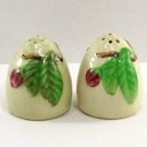 Egg Shape Salt and Pepper Shakers Made in Japan 1 3/4 inches beige color with cork stoppers