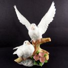 Lefton White Doves Figurine Number 06833 1988 Hand Painted Birds 5 3/4 Inches Nest Egg Collection