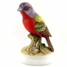 Lefton Painted Bunting Figurine Number KW 1884 Red Purple Bird 5 Inches Hand Painted