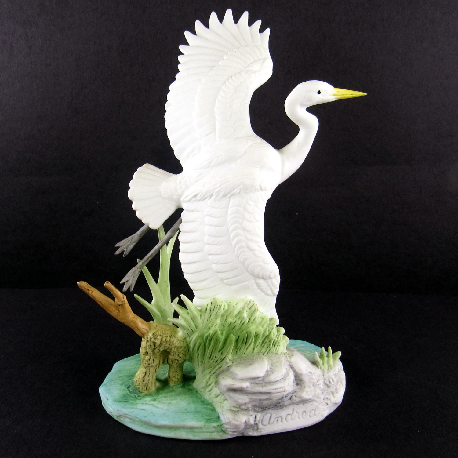 SOLD - Andrea By Sadek White Heron 1985 Bird Figurine 5 3/4 Inches Number 7349