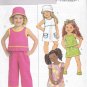 Butterick 4781 B4781 Girls Sewing Pattern Childrens Tops Dress Skirts Pants Hat Kids Size 6-7-8