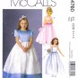 McCall's 4760 M4760 Girls Sewing Pattern Childrens Formal Dress Lined Full Length Kid Sizes 2-3-4-5