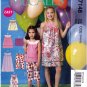 McCall's 7148 M7148 Girls Sewing Pattern Childrens Top Dresses Shorts Capris Kids Sizes 7-8-10-12-14