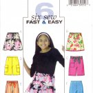 Butterick 4507 B4507 Girls Sewing Pattern Childrens Skirt Shorts Capri Pants Sash Kids Sizes 7-8-10