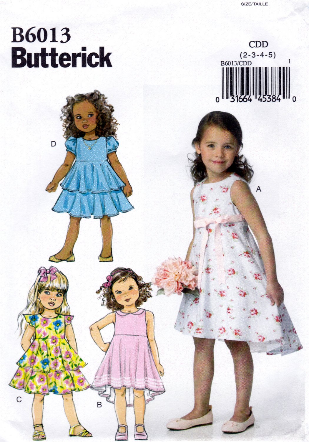 SOLD b Butterick B6013 Girls Dresses Raised Waist Sewing Pattern ...