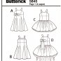 Butterick B5845 5845 Girls Dresses Sewing Pattern Lined Skirt Variations Childrens Kids Size 2-3-4-5