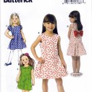 Butterick B6162 6162 Girls Lined Dresses Detachable Bow Childrens Sewing Pattern Kids Sizes 2-3-4-5