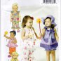 Butterick B5742 5742 Infant Girls Top Bloomers Pants Hat Sewing Pattern Kids Sizes Nbn-Sml-Med-Lrg