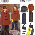 Simplicity 5863 Girls Sewing Pattern Childs Pants Jacket Scarf Mittens Bag Sizes Kids 7-8-10-12-14