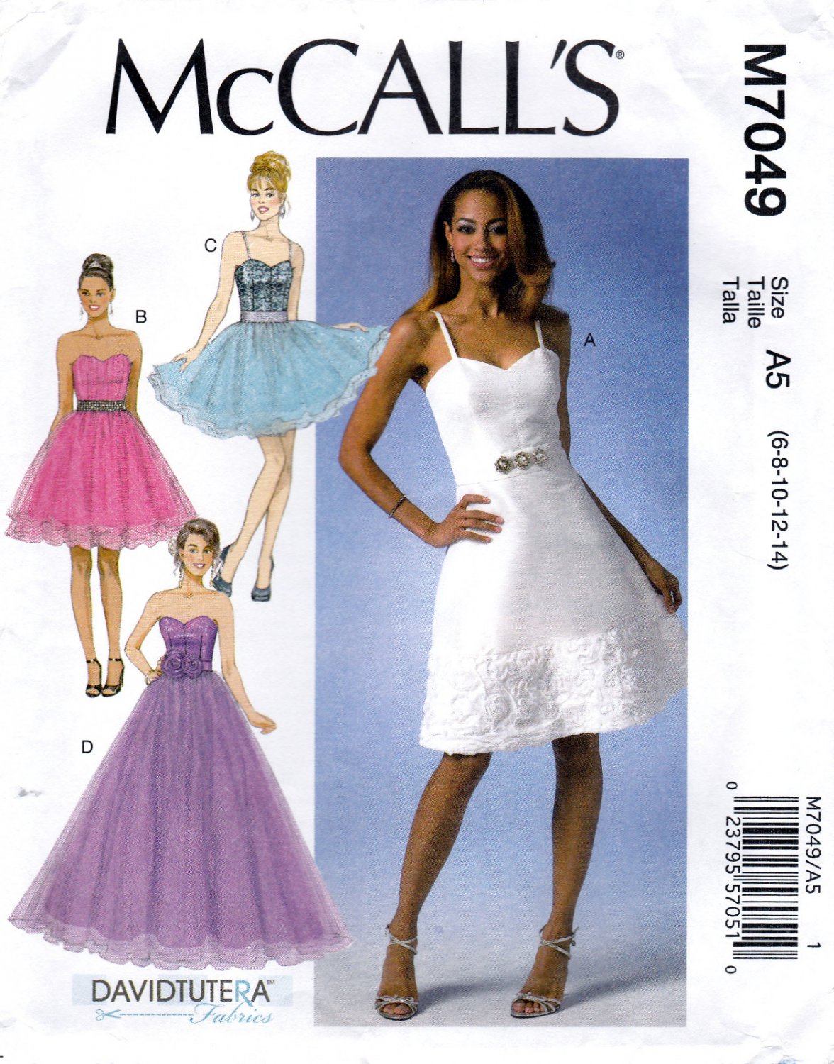 McCall's M7049 7049 Misses Lined Dresses Sewing Pattern Varying Lengths Sizes 6-8-10-12-14