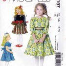 McCall's 6197 M6197 Girls Sewing Pattern Childrens Dresses Lined Flared Kids Sizes 6-7-8 Easy Sew