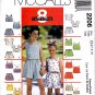 McCall's 2206 M2206 Girls Sewing Pattern Tops Shorts Childrens 8 Looks Easy Sew Kids Sizes 7-8-10