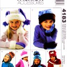 McCall's 4183 M4183 Girls Fashion Accessories Sewing Pattern Children Hat Mitten Kids Size OSZ