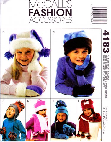 Mccall S 4183 M4183 Girls Fashion Accessories Sewing Pattern