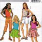 Butterick B4784 4784 Girls Sewing Pattern Childrens Top Skirt Shorts Pants Kids Sizes 7-8-10