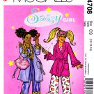McCall's M4708 4708 Girls Sewing Pattern Childs Robe Belt Tops Pants Bag Sizes 12-14-16