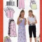 Butterick 6038 B6038 Girls Sewing Pattern Childrens Shirt Camisole Skirt Pant Sizes 7-8-10 Easy