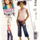 McCall's MP212 M5422 5422 Girls Sewing Pattern Childs Capri Pant Top Hilary Duff Kids Sizes 3-4-5-6