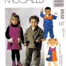 McCall's 9532 M9532 Toddler Girl Boy Sewing Pattern Childrens Pullover Top Jumper Sizes 2-3-4