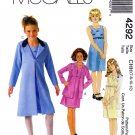 McCall's 4292 M4292 Girls Sewing Pattern Childrens Dress and Unlined Jacket Sizes 7-8-10-12