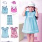 Simplicity 2269 Girls Dress Top Cropped Pants Hat Childrens Sewing Pattern Kids Sizes 3-4-5-6-7-8
