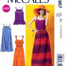 McCall's M6967 6967 Womens Misses Top Tunic Dress Skirt Sewing Pattern Easy Sizes 14-16-18-20-22