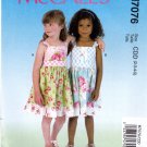 McCall's M7076 7076 Girls Pullover Dress Shirred Back Kids Sewing Pattern Childrens Sizes 2-3-4-5