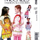 McCall's M6662 6662 Girls Aprons with Head and Hair Appliqués Sewing Pattern Child Size 3-4-5-6-7-8