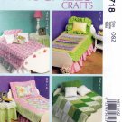 McCall's M6718 6718 Crafts 18" Doll Bedding Sewing Pattern with Side Table Bed Lamp Instructions OSZ