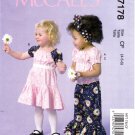 McCall's M7178 7178 Toddler Girls Sewing Pattern Pullover Top Dress Pants Ruffles Child Sizes 4-5-6