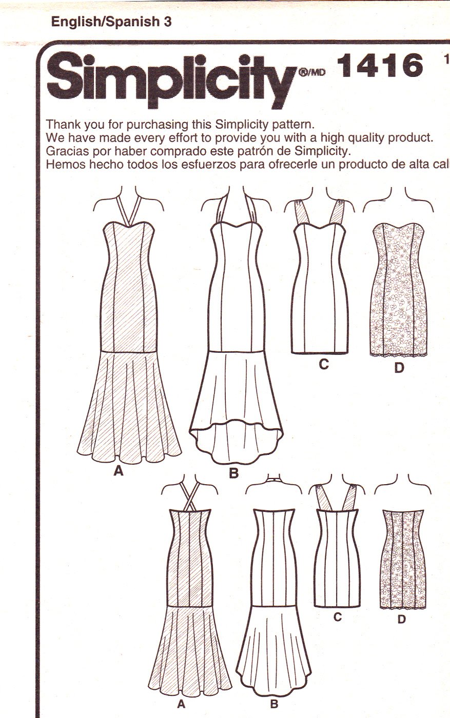 Simplicity 1416 Misses Petite Special Occasion Dress Sewing Pattern ...