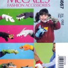 McCall's M6667 6667 Fashion Accessories Mittens Sewing Pattern Animal Appliqués Children Size OSZ