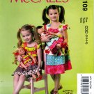 McCall's M7109 7109 Girls and 18" Dolls Matching Dresses Sewing Pattern Childrens Sizes 2-3-4-5