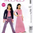 McCall's M6985 6985 Girls Plus Top Skirt Pants Cardigan Sewing Pattern Children Sizes 10 1/2-16 1/2