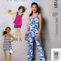 McCall's 7151 M7151 Girls Top Dress Jumpsuit Shorts Childrens Sewing Pattern Kids Sizes 7-8-10-12-14