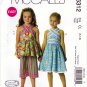McCall's 6312 M6312 Girls Sewing Pattern Childrens Tops Belts Capri Pants Dresses Kids Sizes 6-7-8