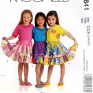 McCall's M5841 5841 Girls Sewing Pattern Childrens Ruffled Skirts and Appliqués Kids Sizes 3-4-5-6