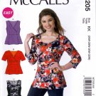McCall's M7205 7205 Womens Tops Pullover Easy Sewing Pattern Sizes 26W-28W-30W-32W